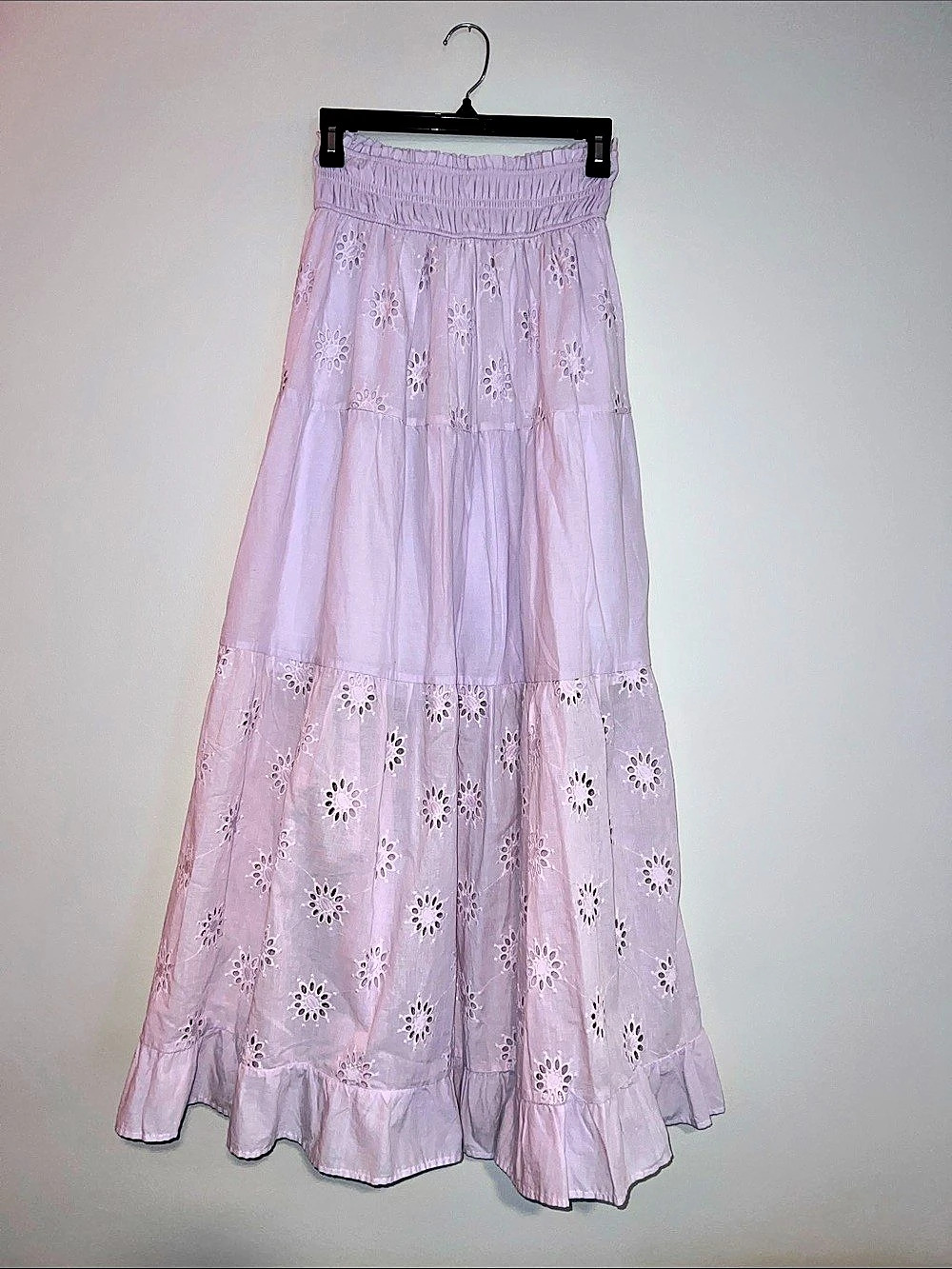 Francesca’s Floral Maxi Skirt in Purple Size Medium